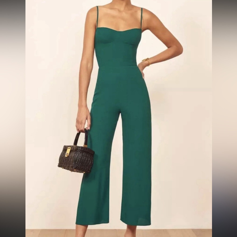 Reformation Emerald Green Wide-Leg Jumpsuit